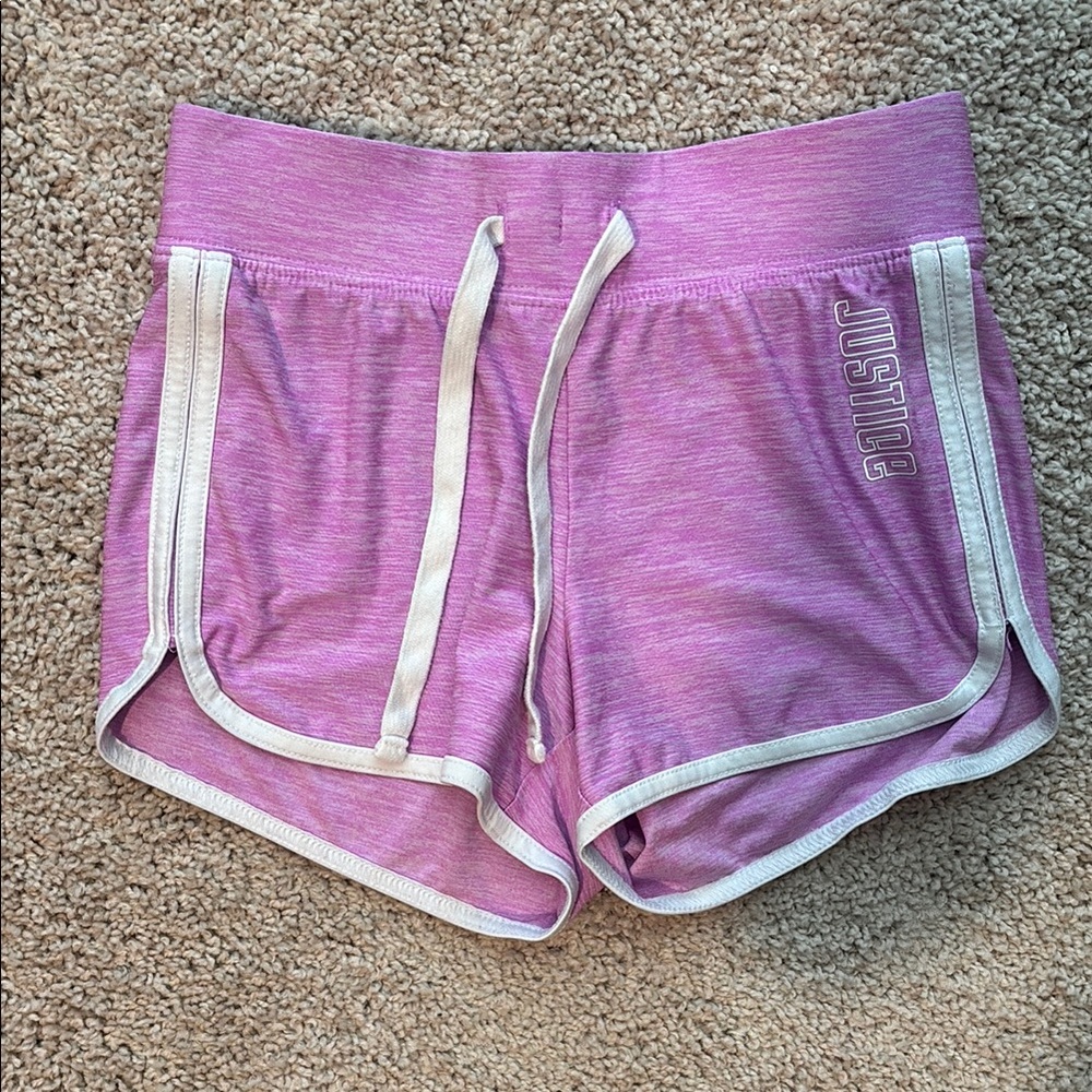 Justice Purple Athletic Shorts with Elastic Waistband